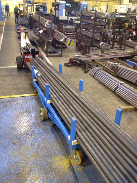 Power Pusher, with Steering Arm, moving steel pipe trolleys for Padley & Venables